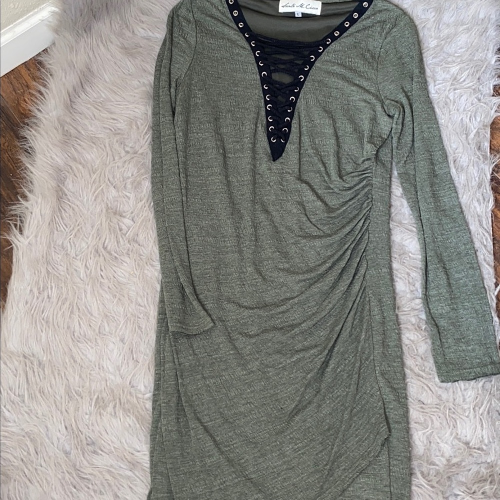 Sante’ Cicca olive green dress
